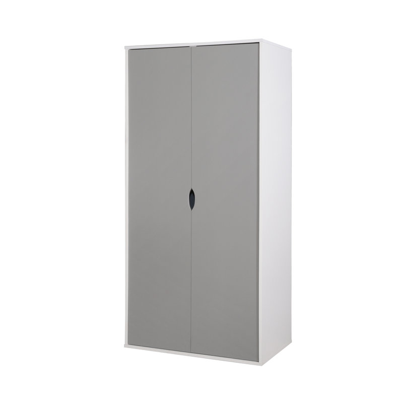 Bohl 2 Door Manufactured Wood Wardrobe, White/Grey
