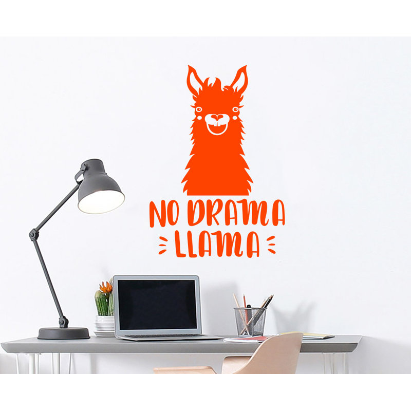 Décalcomanie murale de chambre de bébé llama, Orange