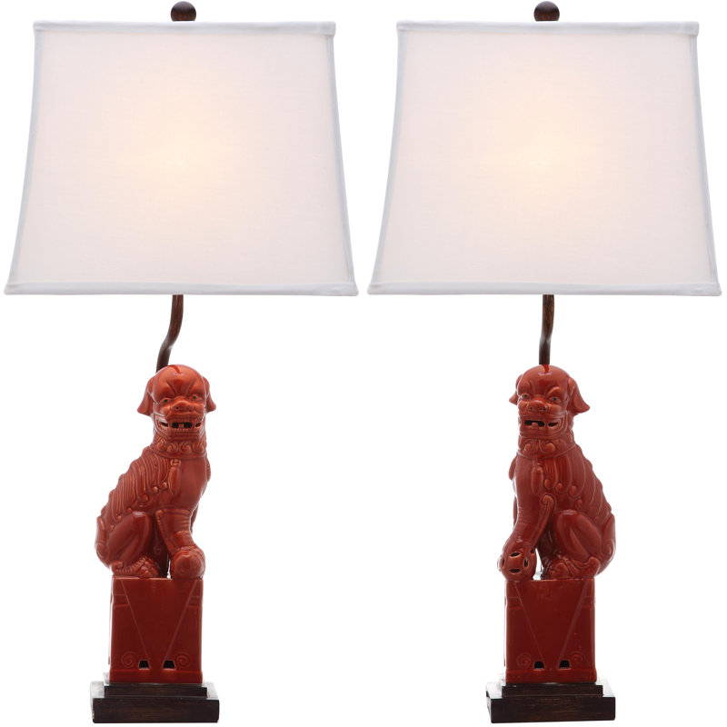Mcchristian Ceramic Table Lamp, Red