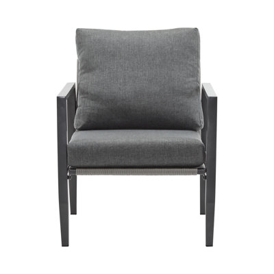 Chaise longue polyvalente en aluminium gris avec coussin souple