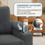 Chaise d'appoint avec repose-pieds avec rangement, méridienne convertible simple avec dossier inclinable, porte-gobelets, ports USB-C-1672463992