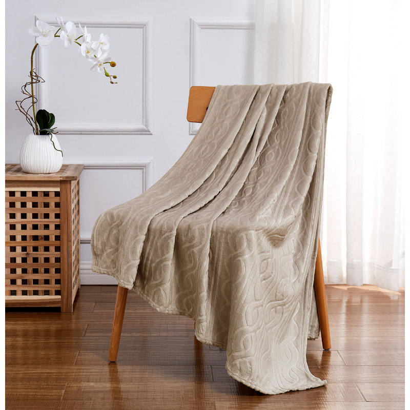 Jeté en molleton ultra doux, Taupe