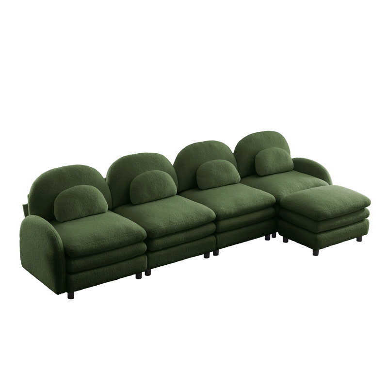 Canapé Teddy, H 35,4 po x l 129,1 po x P 33,8 po, Vert
