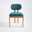 Chaise d'appoint moderne rembourrée en tissu et bois massif-458674948