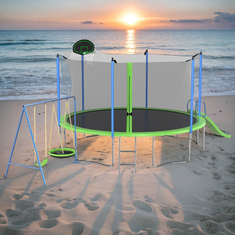 Trampoline de jardin avec enceinte de sécurité VAMOP