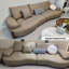 Causeuse-coussin standard en cuir véritable kaki