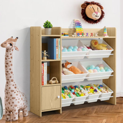 Organizer with 8 Plastic Bins, Storage Cabinet for Messy Items, Room Organizers and Storage, Multiple Options by Latitude Run