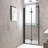 Bifold Shower Door, 1/4"(6Mm) Tempered Glass, Matte Black Aluminum Frame, Explosion Proof Film