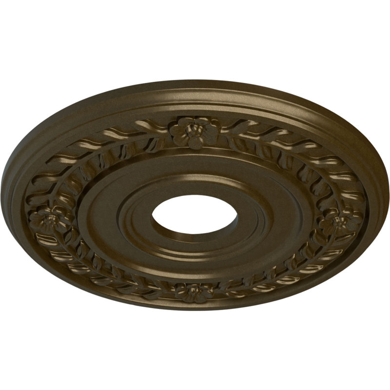 Couronne H 16,25 po x l 16,25 po x P 1 po médaillon de plafond, Laiton
