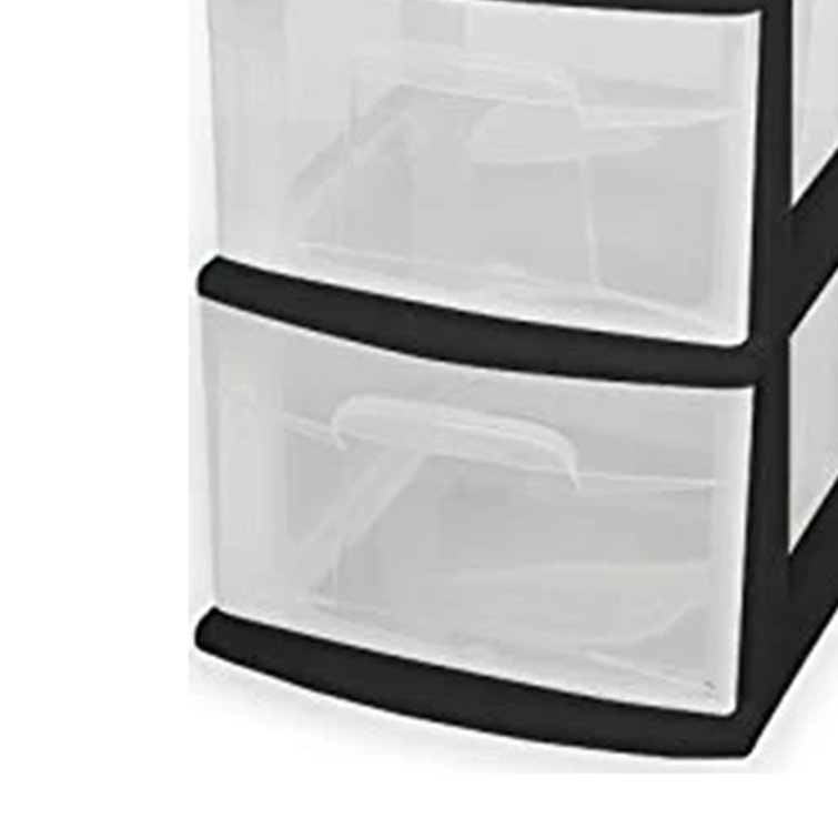Homz Plastic 3 Clear Drawer Medium Home Organization Storage Container with  3 Large Drawers w/Removeable Wheels, Black Frame