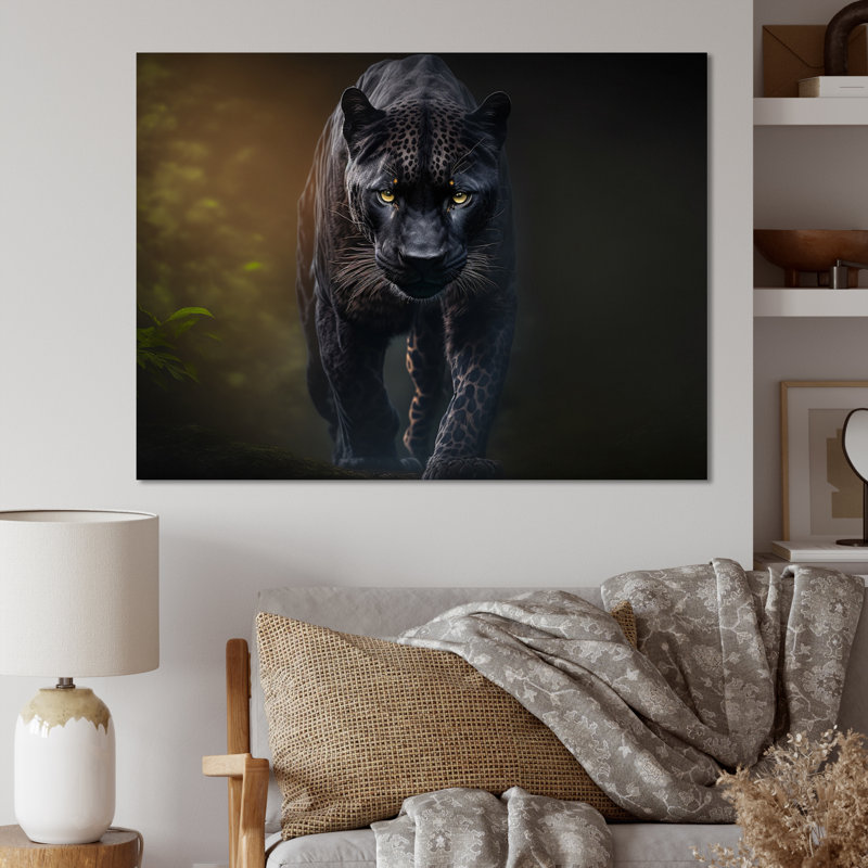 - Décoration murale en métal animaux panthère, H 30 po x l 40 po x P 1 po