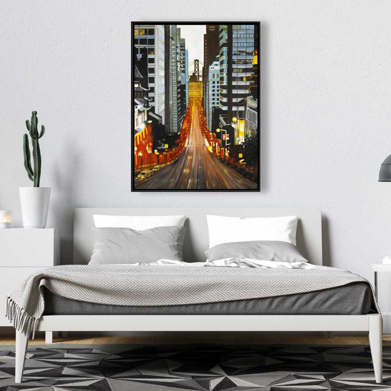 San Francisco by Night - Décoration de chambre en toile encadrée
