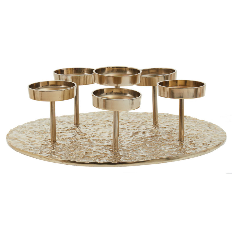 Beric Metal Tabletop Tealight Holder, Gold
