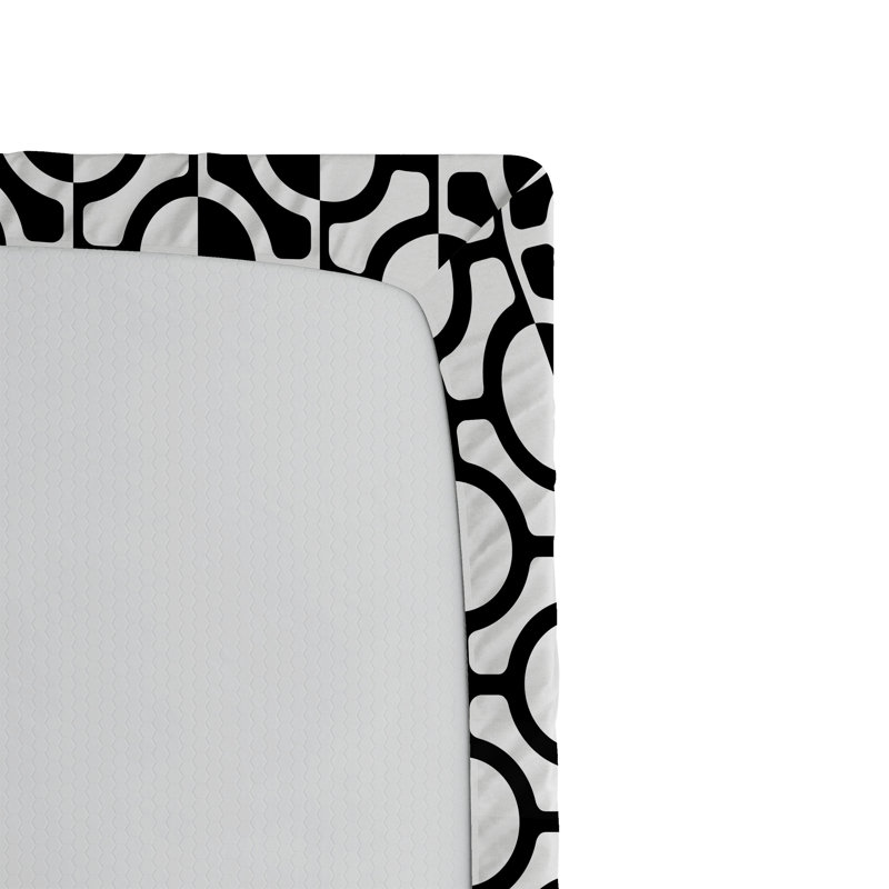 Drap-housse Ambesonne, paquet de 2, Drap-housse grand, Noir / blanc géométrique