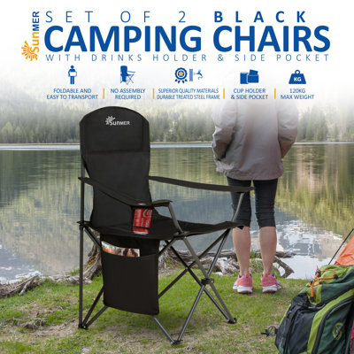 SUNMER Folding Camping Chairs - Extra Wide