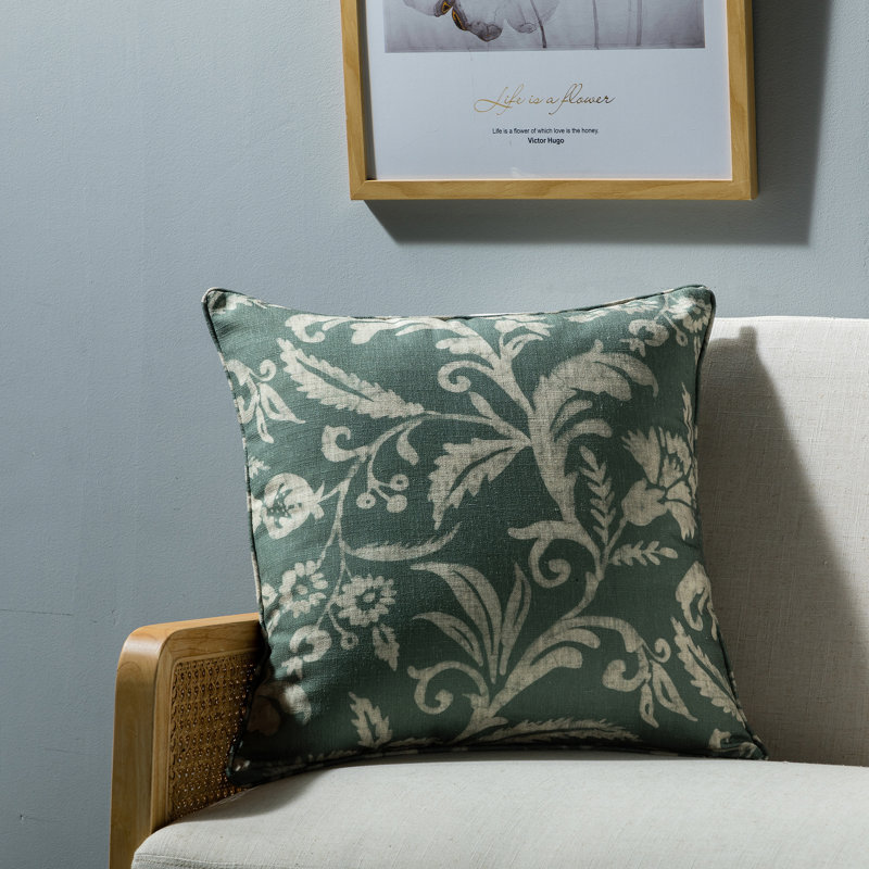 Dublin Floral Throw Pillow, Polyester/Polyfill, Green