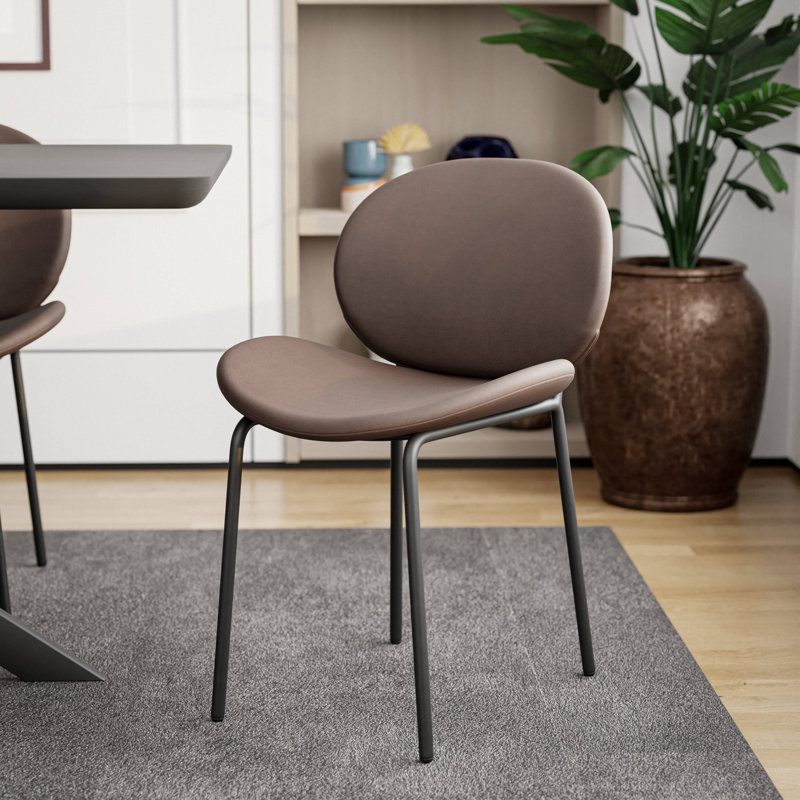 Chaise moderne en cuir PU avec structure en fer, confortable et belle chaise d'appoint pour la cuisine et la salle à manger