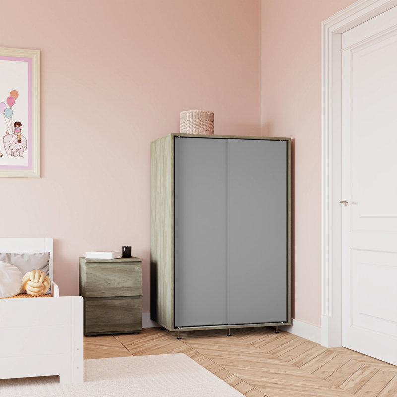 Engineered Wood Wardrobe, Oak/Grey