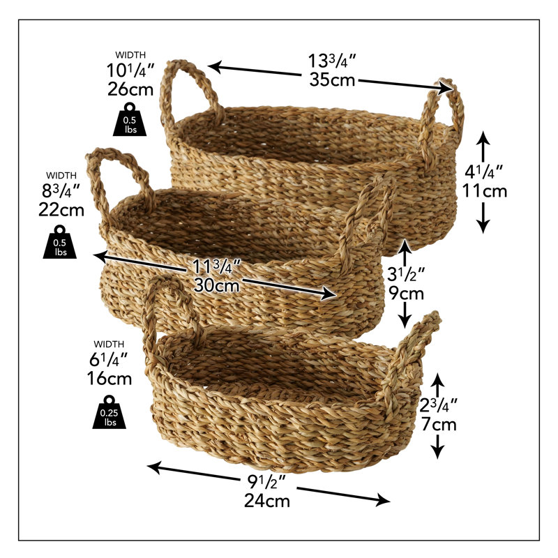 Ensemble de 3 paniers en osier