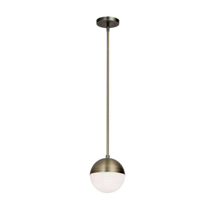 Luminaire suspendu en forme de globe à 1 lumière Exira, Laiton antique