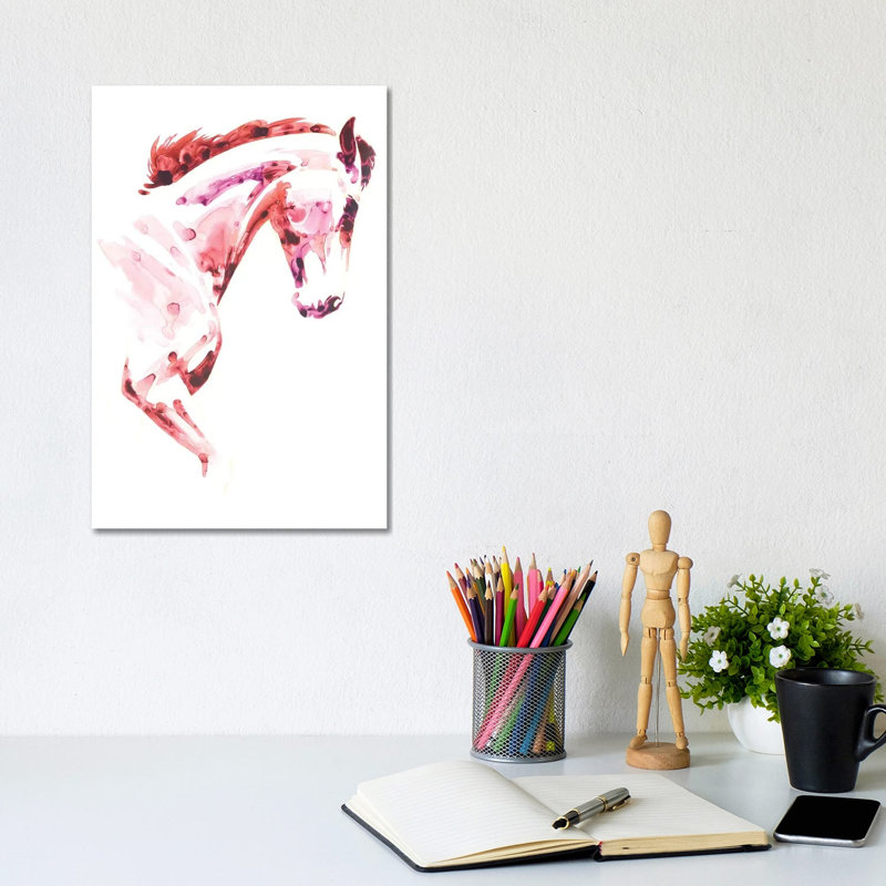 Garnet Horse I by Julie T. Chapman - Wrapped Canvas Painting, 20.32 cm H x 30.48 cm W
