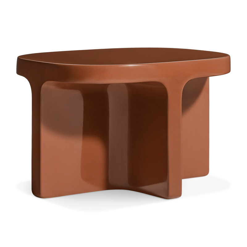 Small Talk Outdoor Side Table, Rust, 12" H x 20" W x 16" D