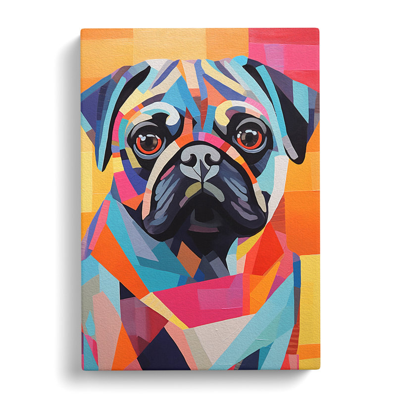 Pug Constructivism - Wrapped Canvas, 76cm H x 50cm W x 3cm D