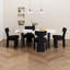 Ensemble de 4 chaises de salle à manger rembourrées modernes en chenille 22,1 po -784514337