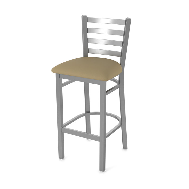Tabouret de bar Jackie, Vinyle-Brise champagne