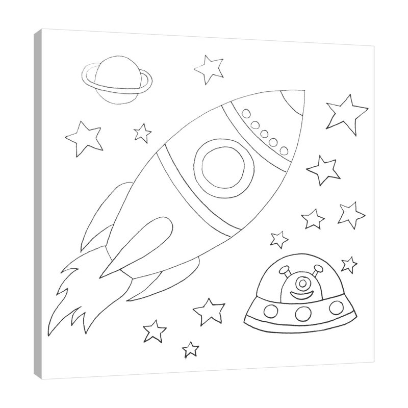 «Rocket» par Pam Varacek - reproduction d'art sur toile tendue, H 18 po x l 18 po x P 1,5 po