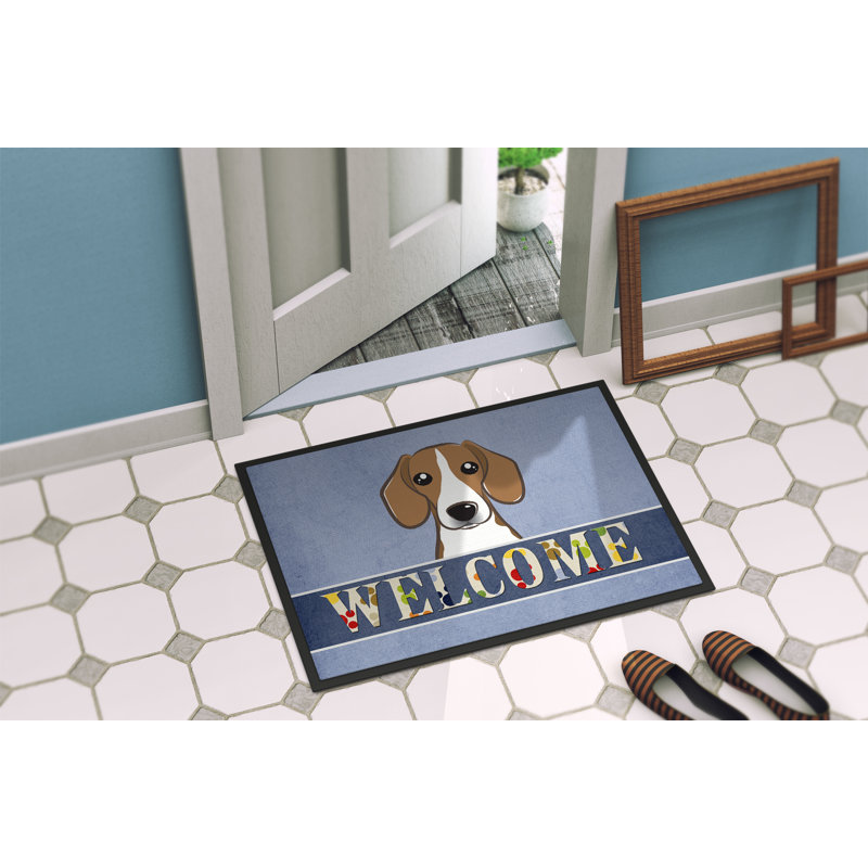 Paillasson d’extérieur antidérapant Beagle welcome, Rectangle 2 pi x 3 pi