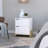 Nightstand Brookland, Bedside Table With Double Drawers And Sturdy Base, White / Macadamia Finish-2055911881