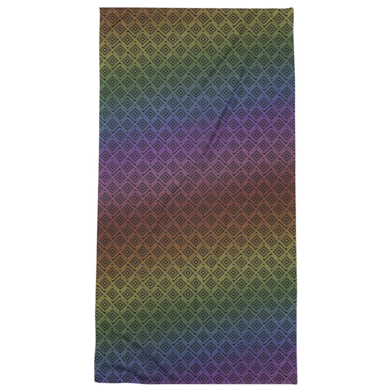 Katelyn Elizabeth Cotton Blend Bath Towel, Black/Red/White