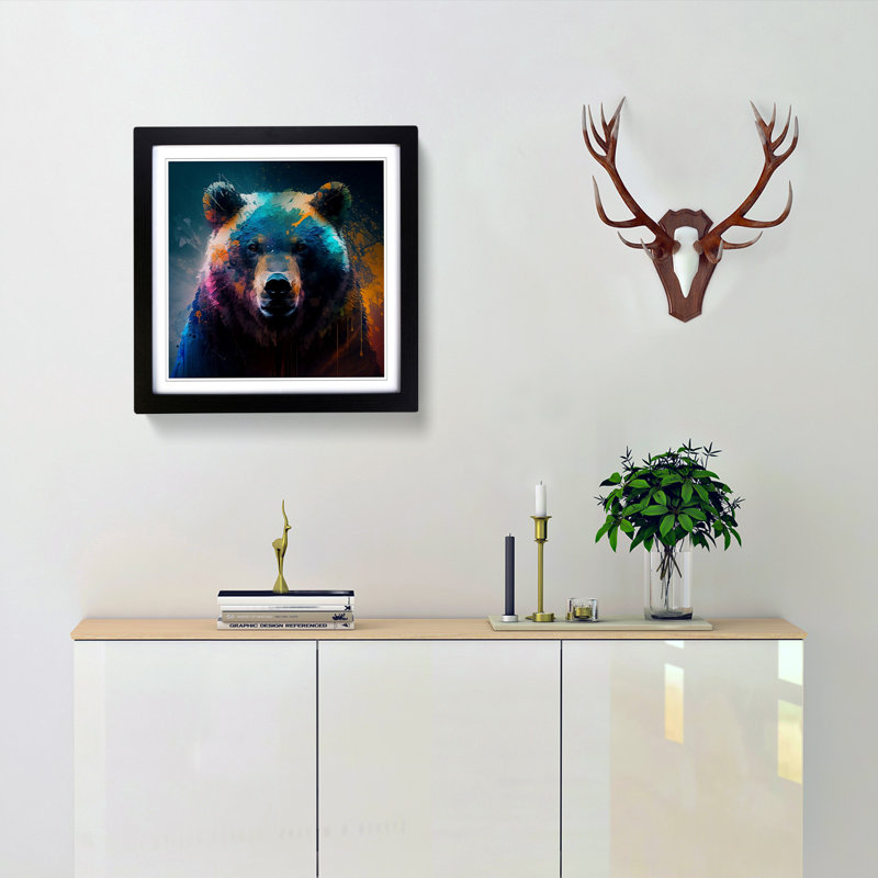 Single Picture Frame Print on Wood, Black