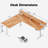 75 Inch L-Shaped Electric Height Adjustable Standing Desk with Drawers & Monitor Shelf, Ergonomic Corner Home Office Desk, with Hooks & Cable Management, Light Rustic Brown-897866535-897866539