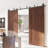 Ceiling Mount Double Door Non-Bypass Sliding Barn Door Hardware Kit (Door Not Included)-84509443
