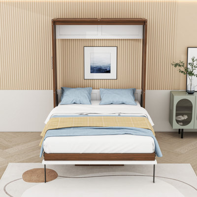 Lit escamotable double avec bureau pliable
