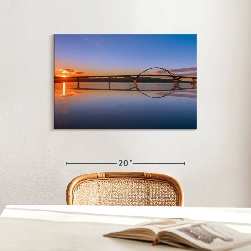 Alvord Lake Champlain Bridge Reflection, 16" H x 24" W