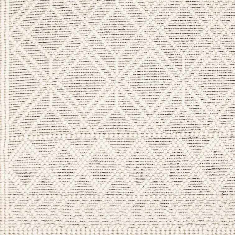 Emile Oriental Handmade Flatweave Wool Indoor Area Rug in Black/White