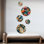Ensemble de 5 fleurs bleues et beiges aux couleurs vives