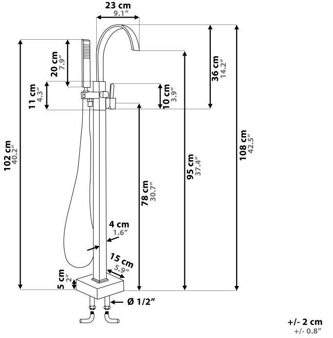 1 Handle Floor Bath Filler