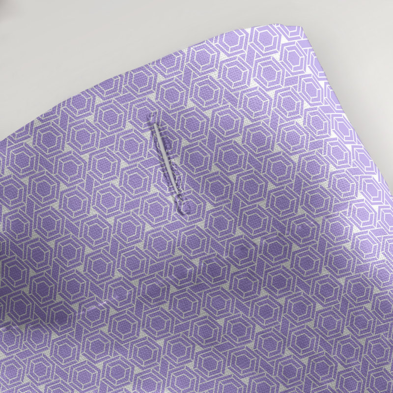 Rideau de douche simple hexagonal classique, Mauve pastel