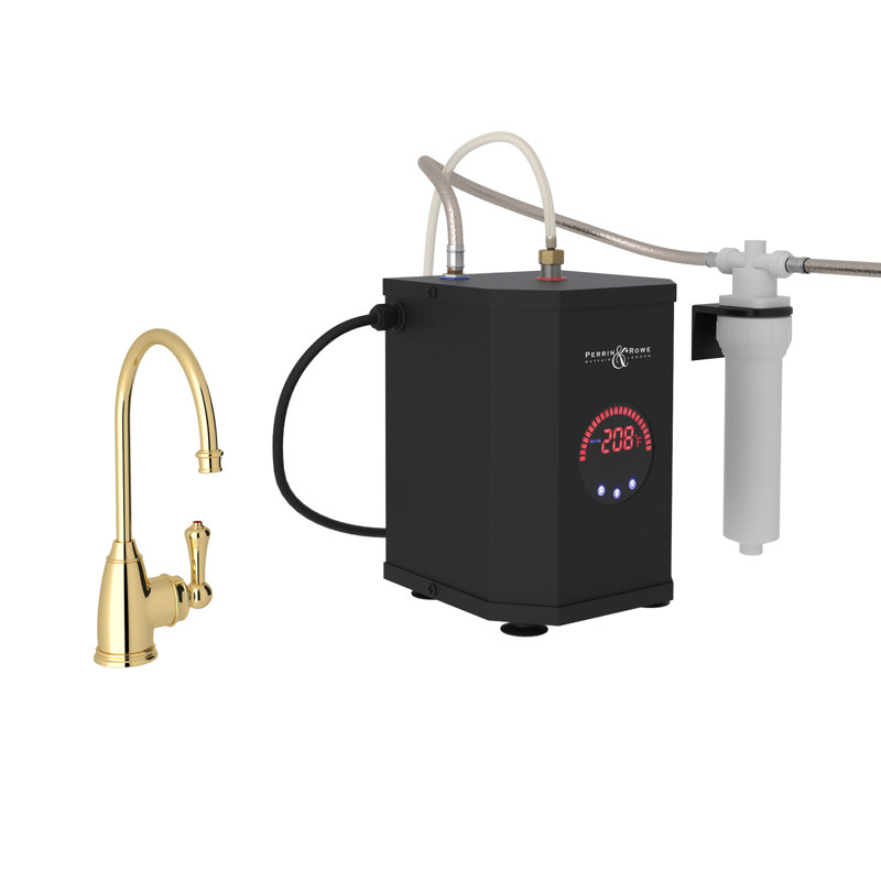 Georgian Era Hot Water Dispenser, Tank And Filter Kit, Unlacquered Brass