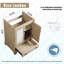 Base de meuble-lavabo de salle de bain en bois prêt à assembler en bois avec largeur de 24 po