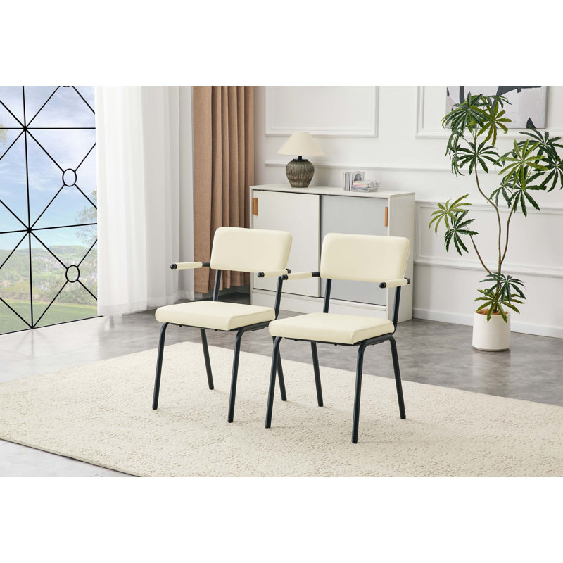 Ensemble de chaises de salle à manger rembourrées suspendues avec cuir de première qualité et support en mousse haute densité
