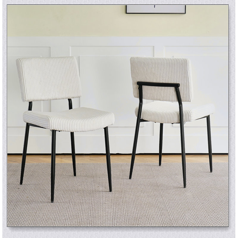 Chaise de salle à manger moderne et simple en tissu avec chaises rembourrées, Noir
