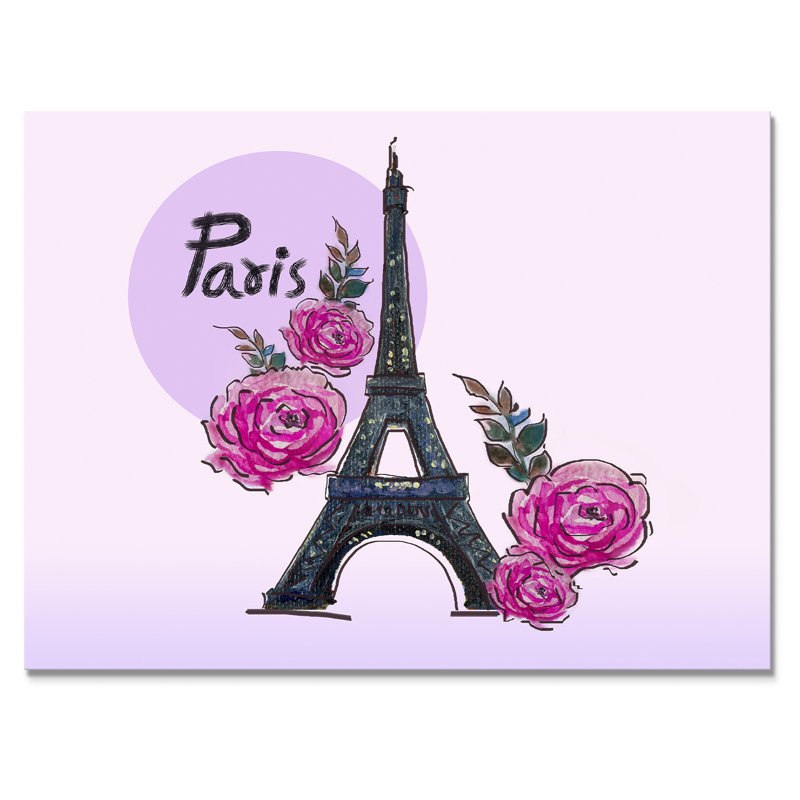 Été Paris, Tour Eiffel, reproduction sur toile flottante, H 30 po x l 40 po x P 1,5 po, Toile tendue