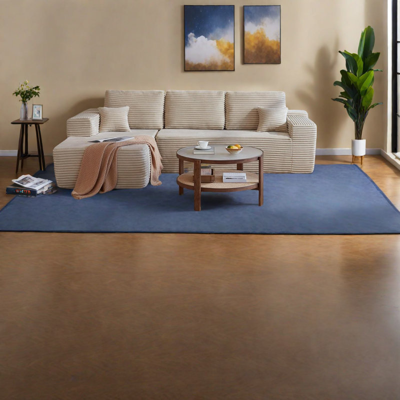 Canapé modulaire spacieux et spacieux, rembourré de tissu moelleux, aucun assemblage requis