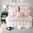Pink Twin/Twin XL Bedding Sets, Microfiber Ruffle Comforter, Romantic Bedroom