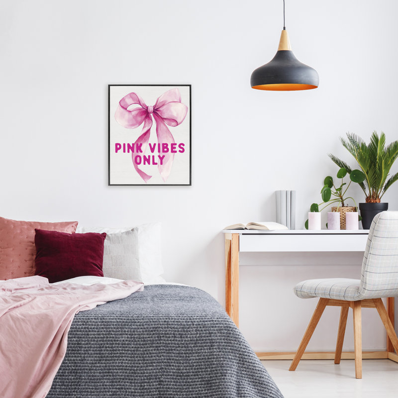«Pink Vibes Only», estampe numérique giclée par Designed, H 20 po x l 16 po, Giclée encadrée noir minuit